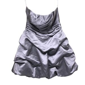 David's Bridal Formal Gray Mini Dress, Sleeveless - Size: 10